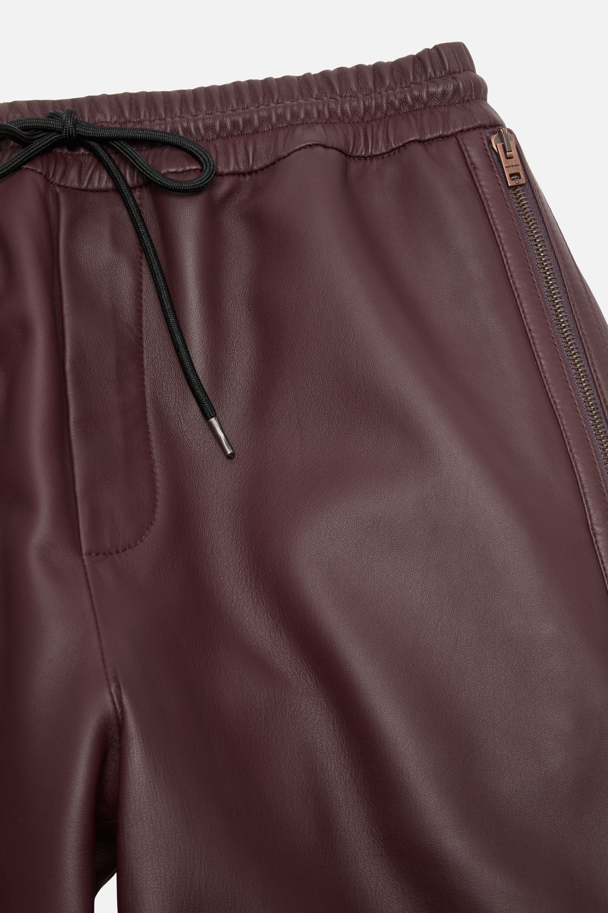 Leather trousers - Burgundy - 5