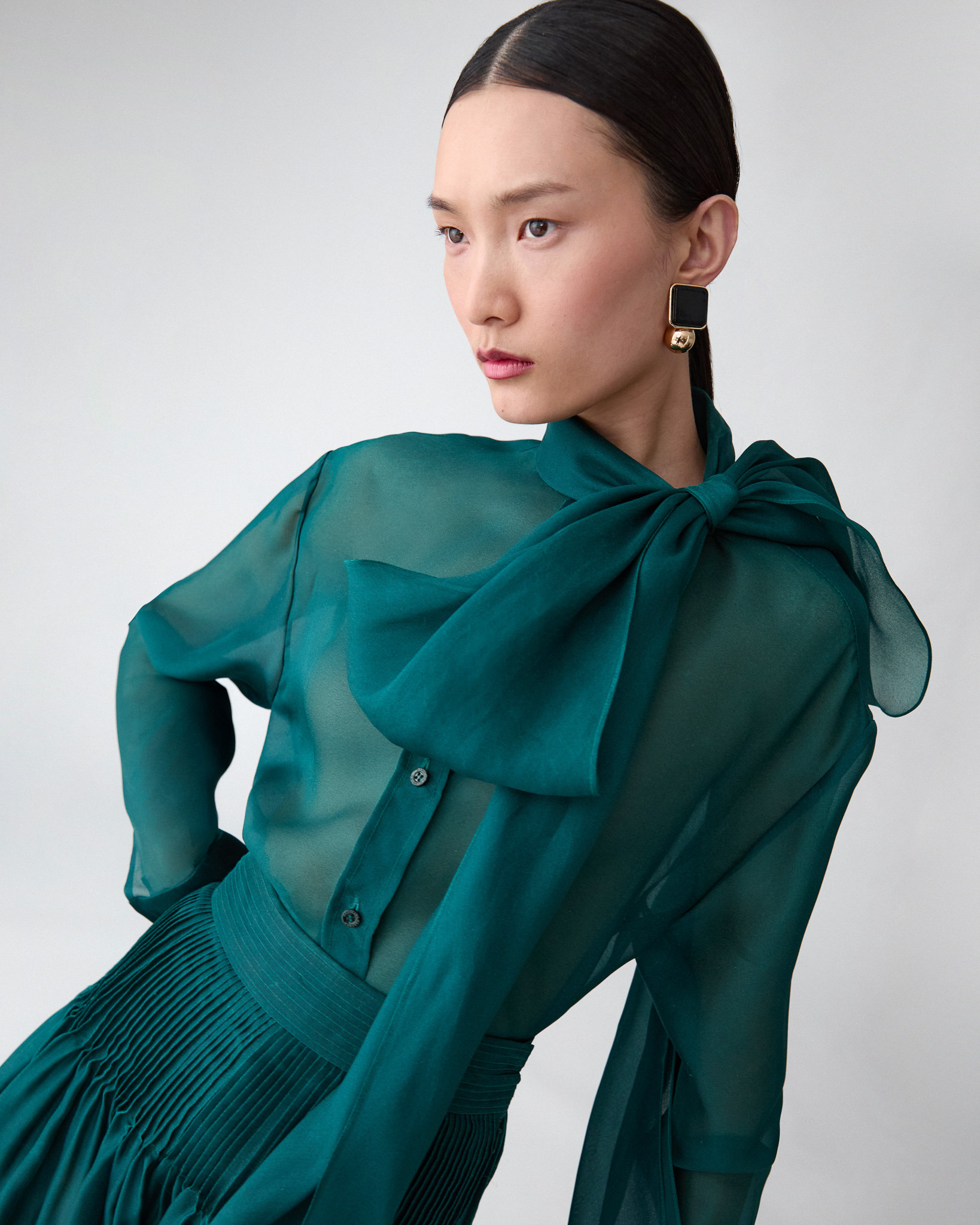 Organza Top with Bow - 2