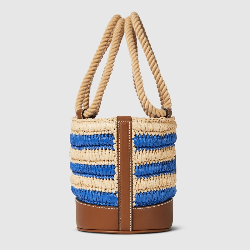 Woven mini bucket bag 6