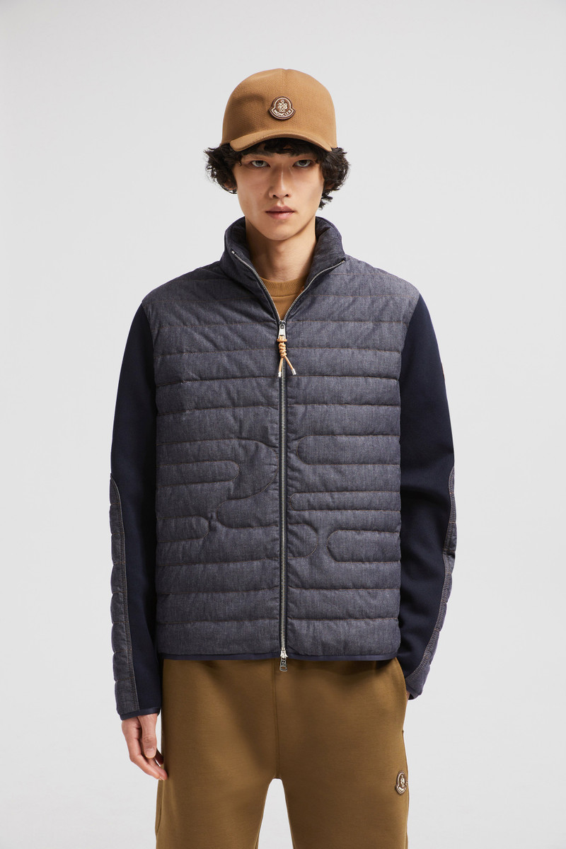 Moncler Padded Snake-Quilted Denim Cardigan outlook