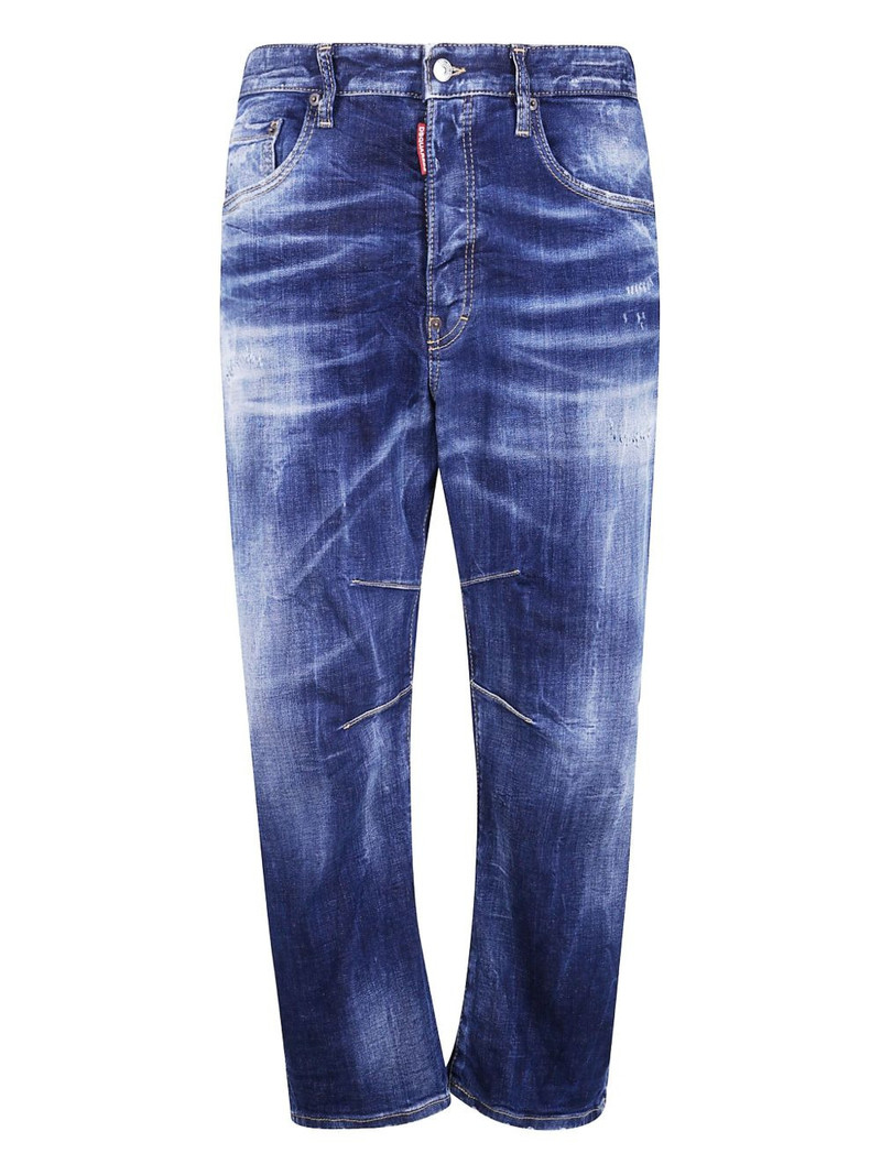 faded-effect five-pocket jeans 1