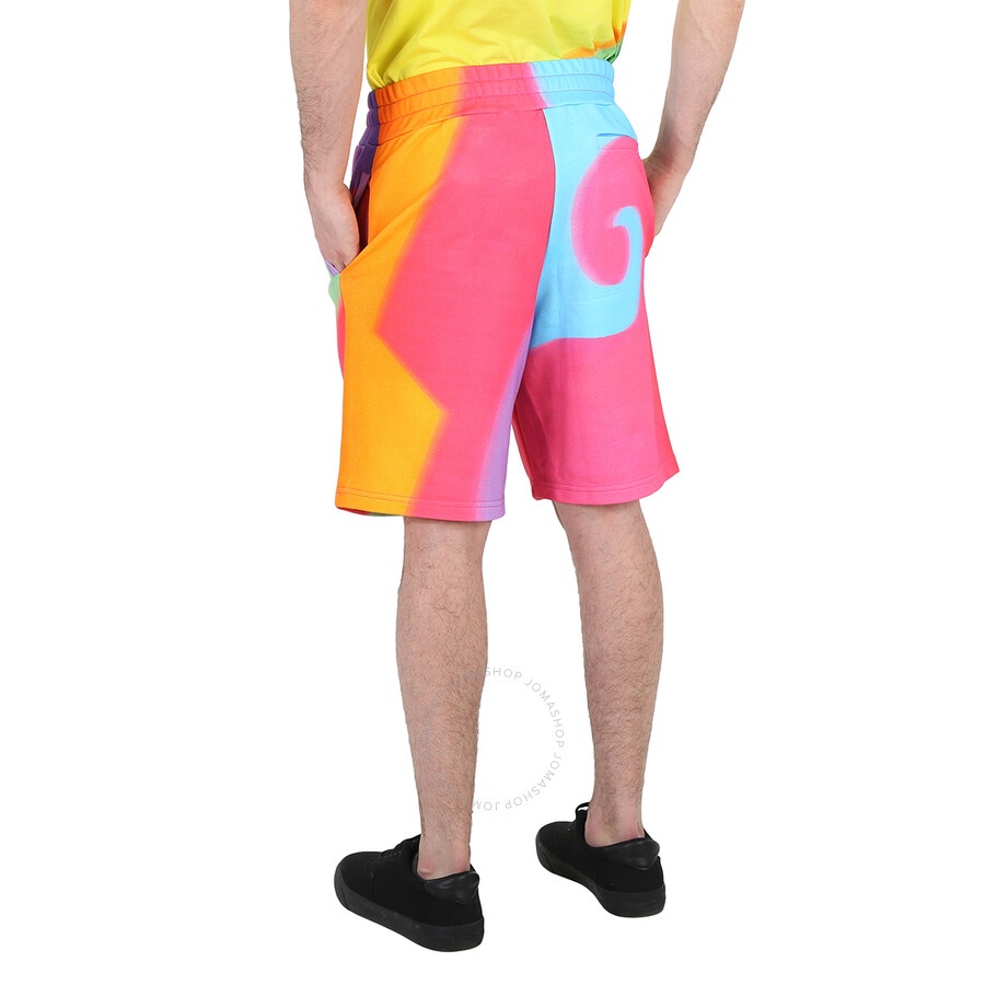 Moschino Multi Rainbow Print Cotton Sweat Shorts - 6