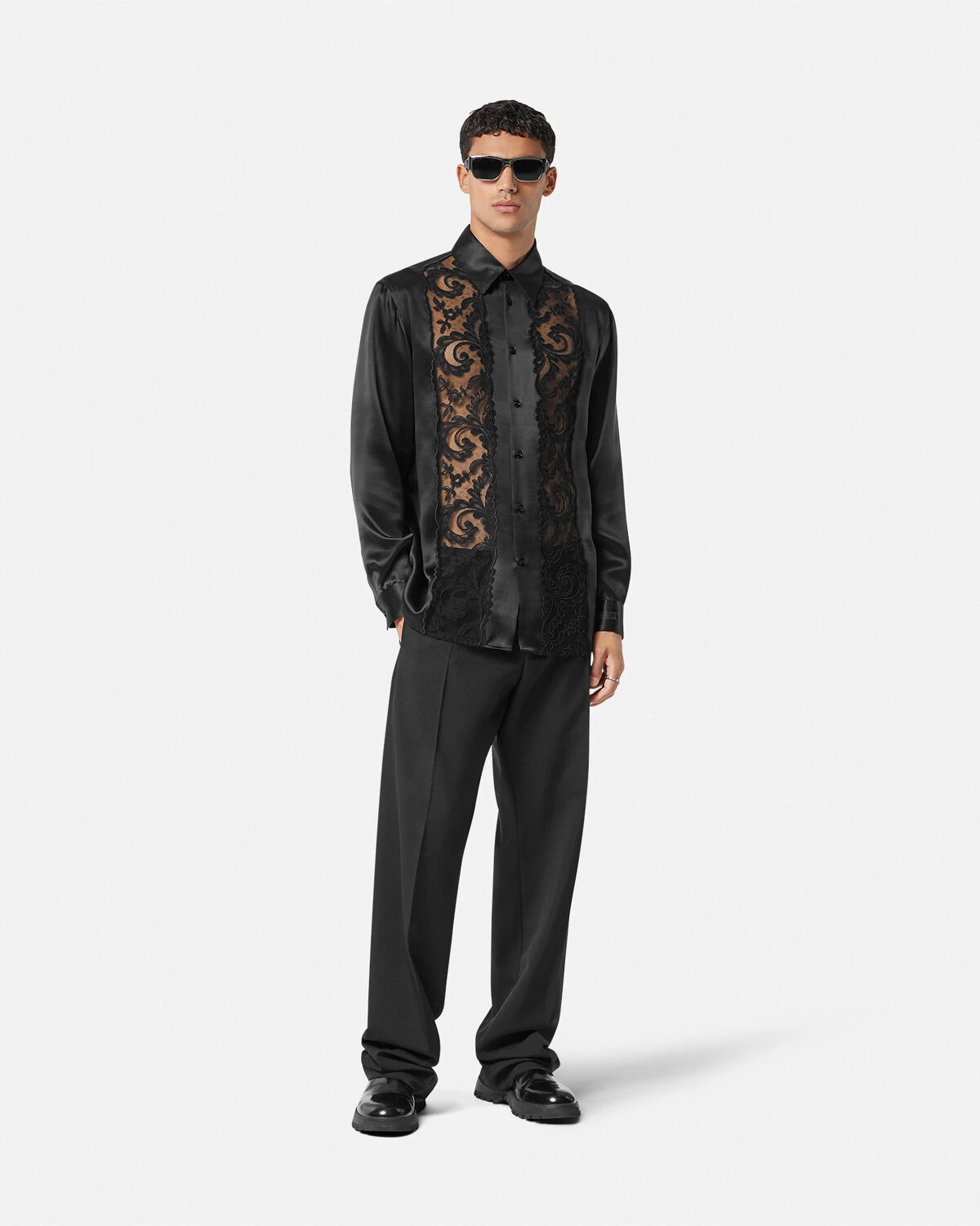 Barocco Lace Silk Shirt - 2