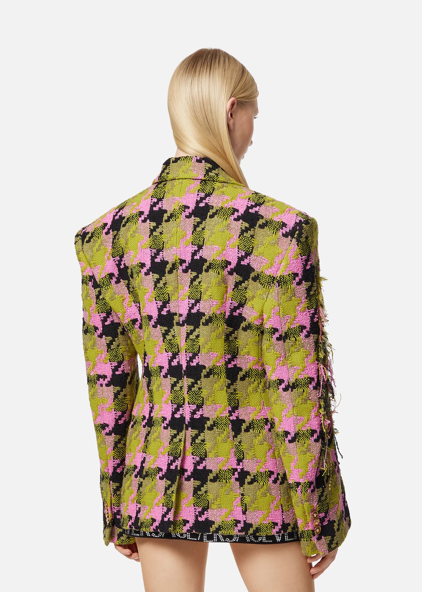 Medusa Frayed Tweed Blazer - 4