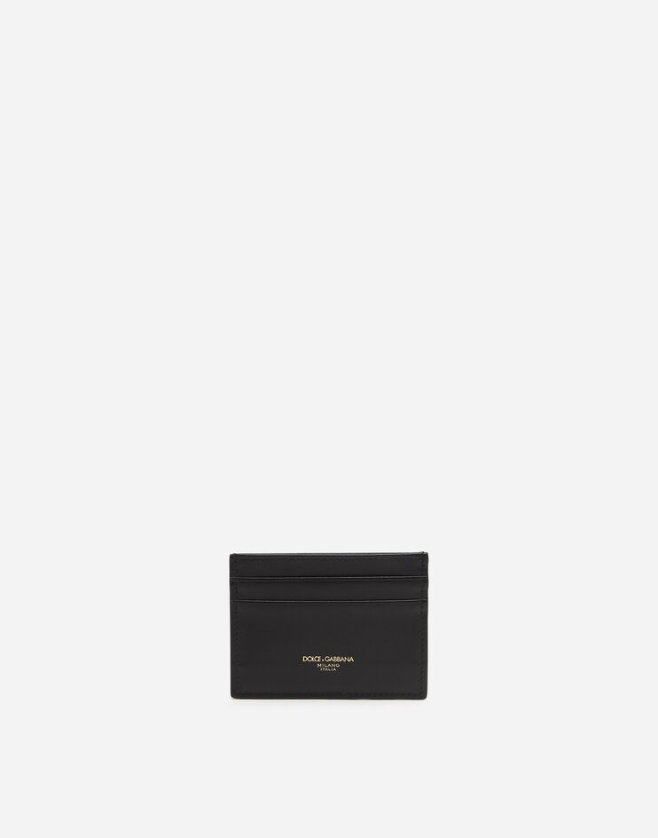 Calfskin credit card holder with heat-pressed logo - 1