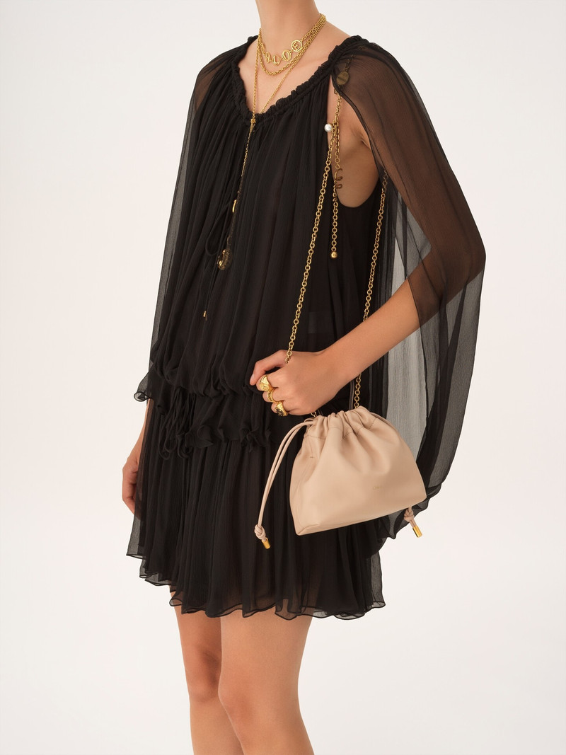 Chloé MINI CHLOÉ ICONS SHOULDER BAG WITH CHAIN IN SOFT LEATHER outlook