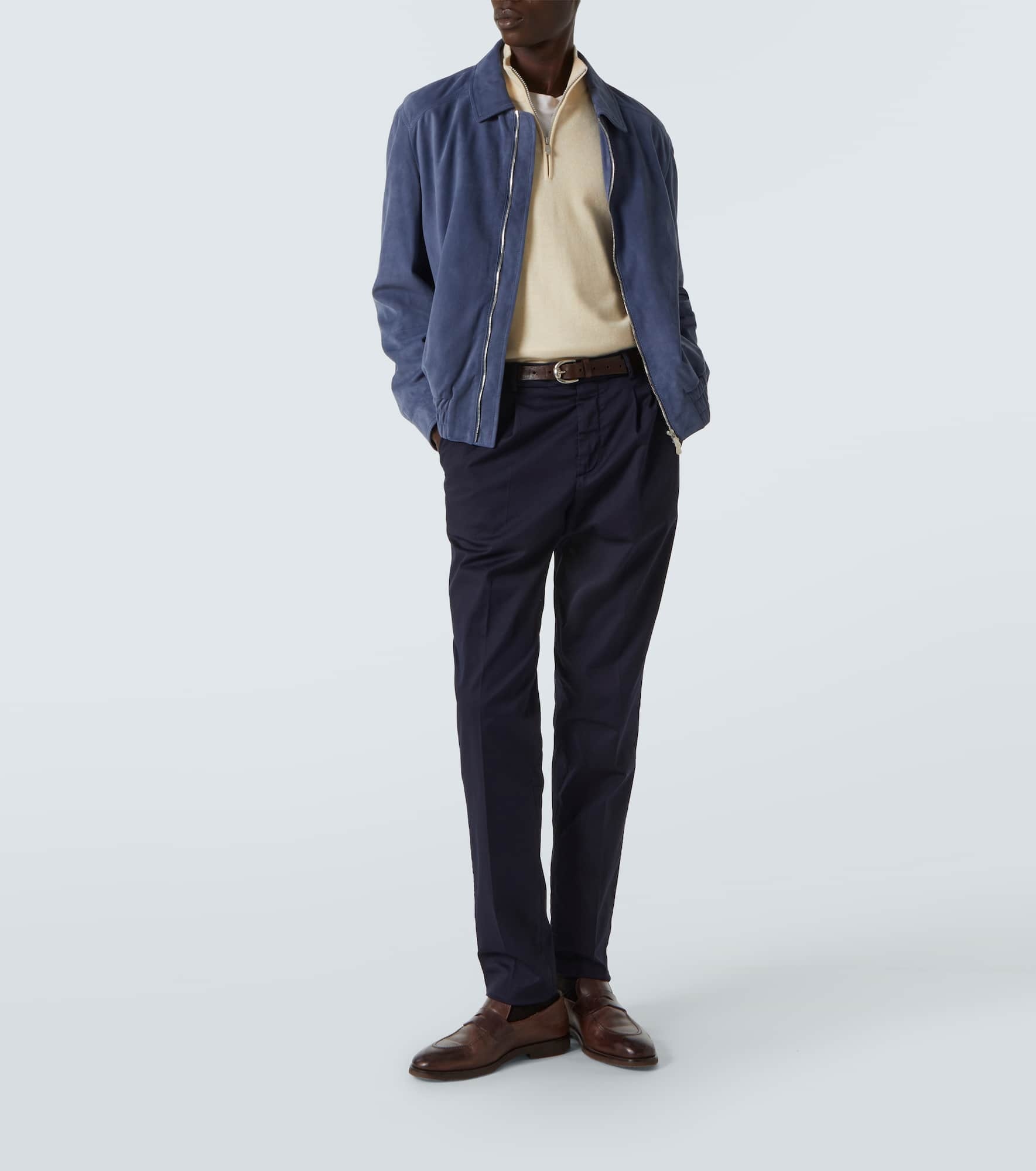 Cotton-blend gabardine slim pants - 2