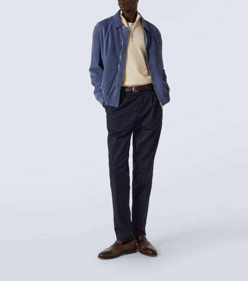 Brunello Cucinelli Cotton-blend gabardine slim pants outlook