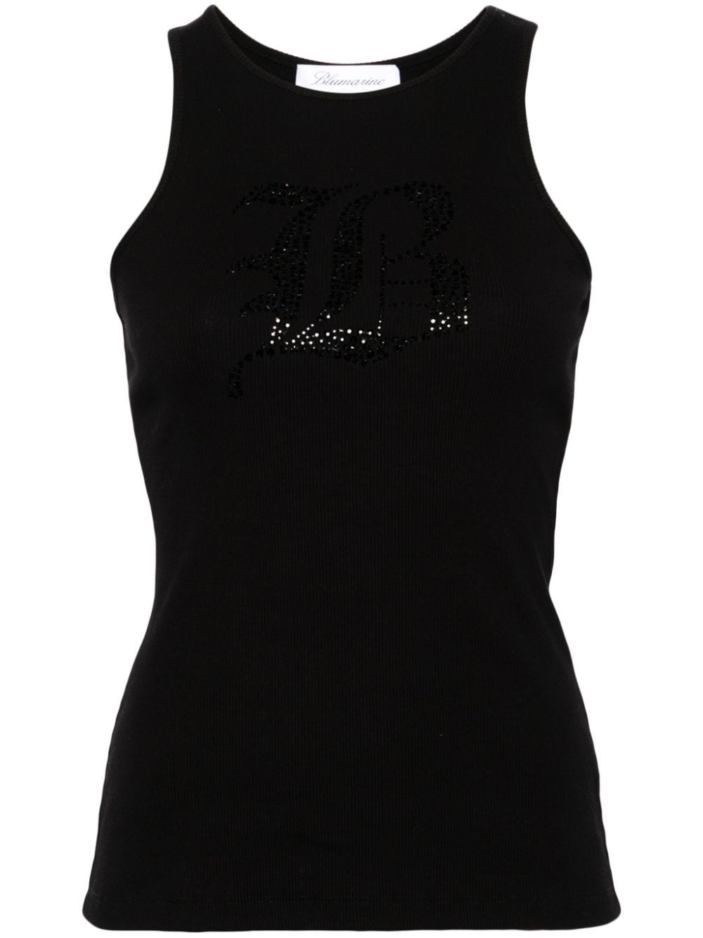 rhinestoned ribbed-knit tank top - 1