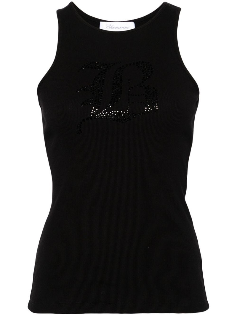 rhinestoned ribbed-knit tank top 1