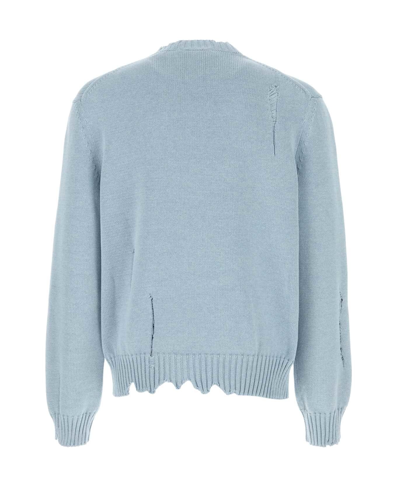 Light-blue Cotton Sweater - 2