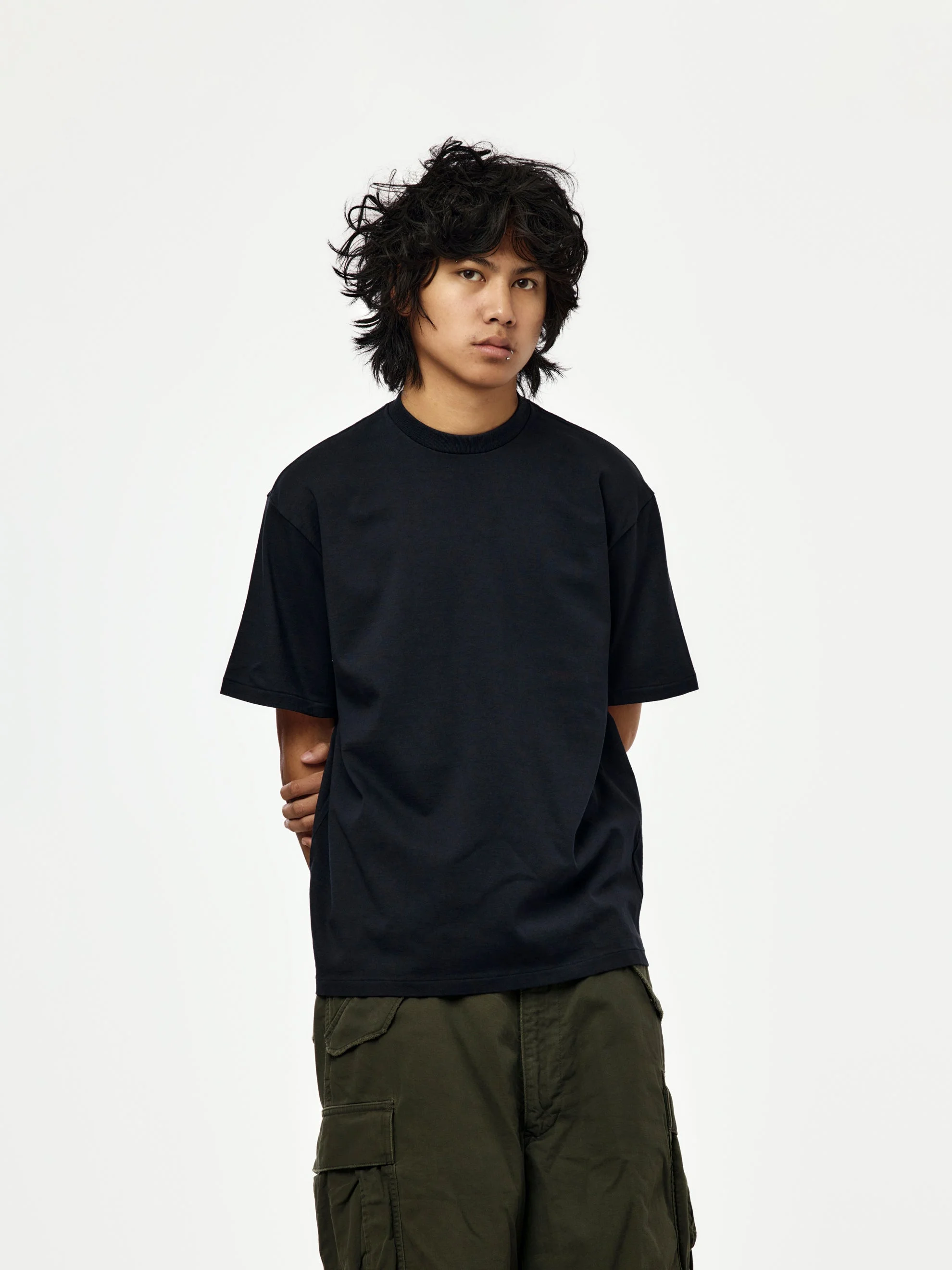 LIGHT WEIGHT T-SHIRT (NAVY) (SIS) - 1
