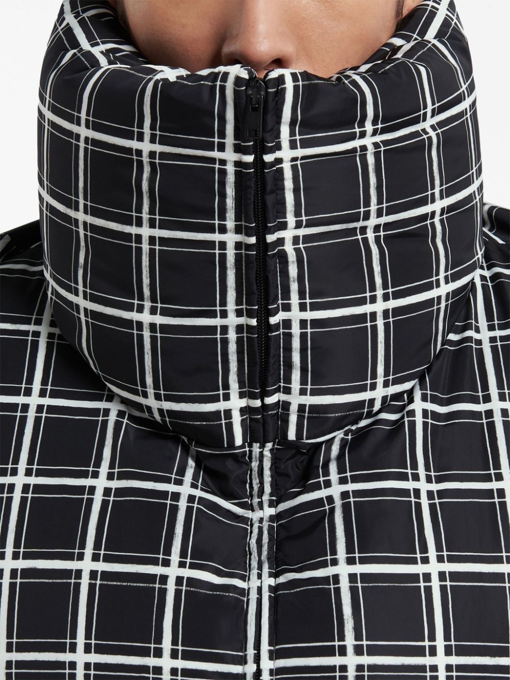 check-print padded jacket - 5