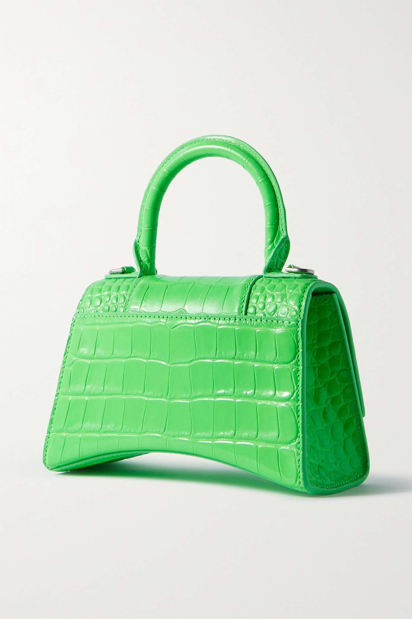 Hourglass XS croc-effect patent-leather tote - 3