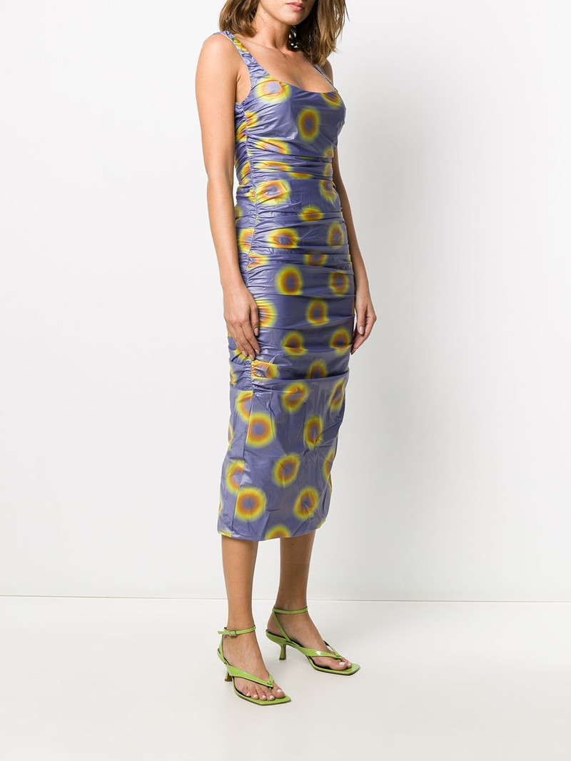 ruched gradient polka dot dress 3