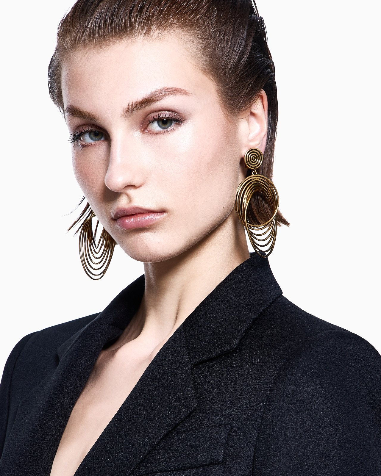 BRASS CLIP-ON PENDANT EARRINGS - 3