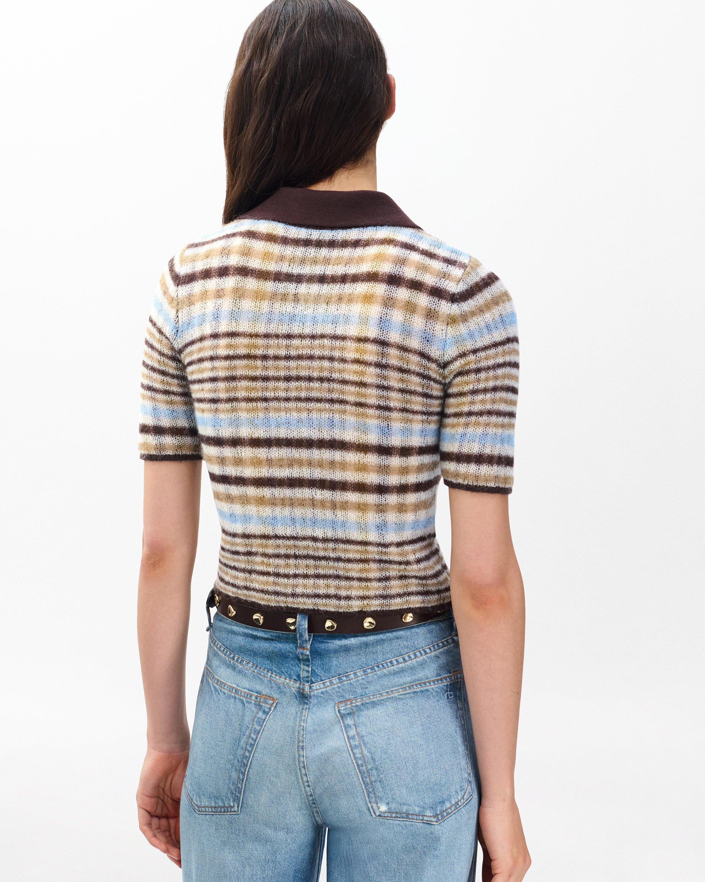 Leva Plaid Zip Polo Sweater - 6