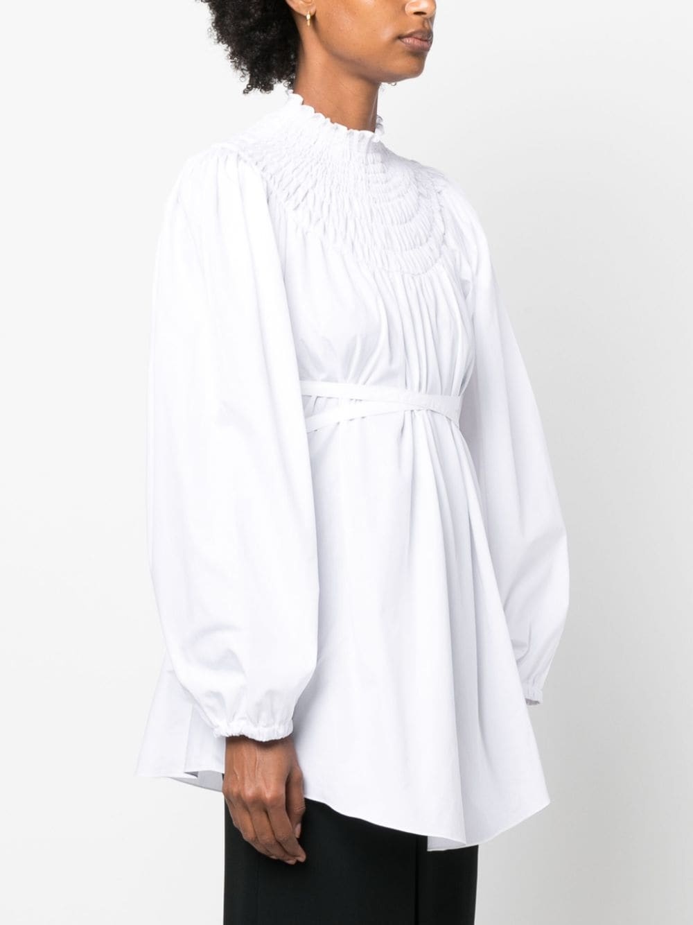 tie-waist organic cotton blouse - 3