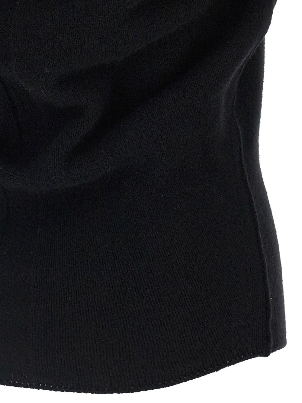 off-shoulder draped knitted vest - 4