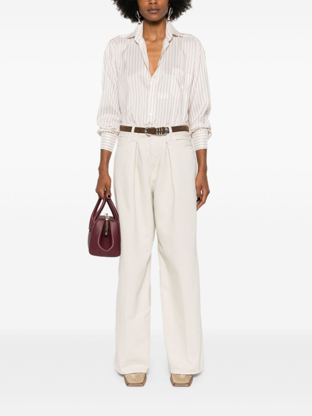 Pegaso-embroidered striped shirt - 2