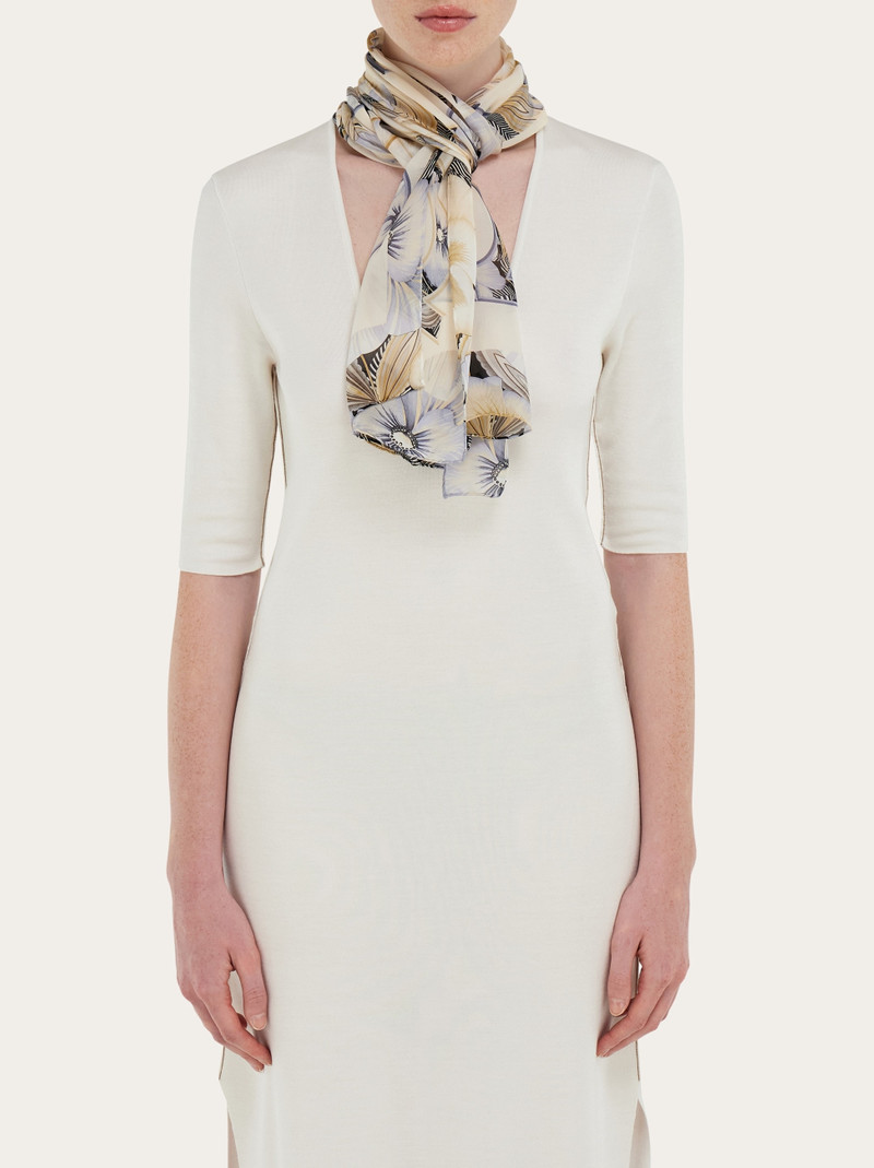 Gancini print silk scarf 3