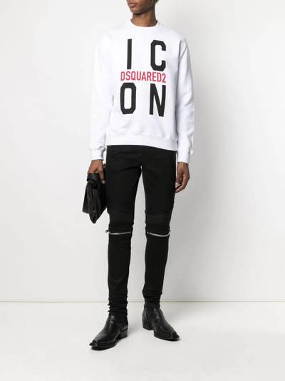 DSQUARED2 logo-print long-sleeve sweatshirt outlook