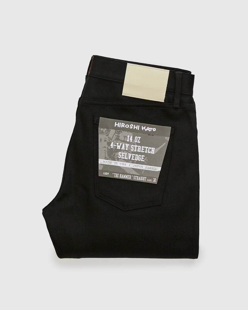 HIROSHI KATO 14oz Black Stretch Selvedge Denim - Hammer Straight outlook