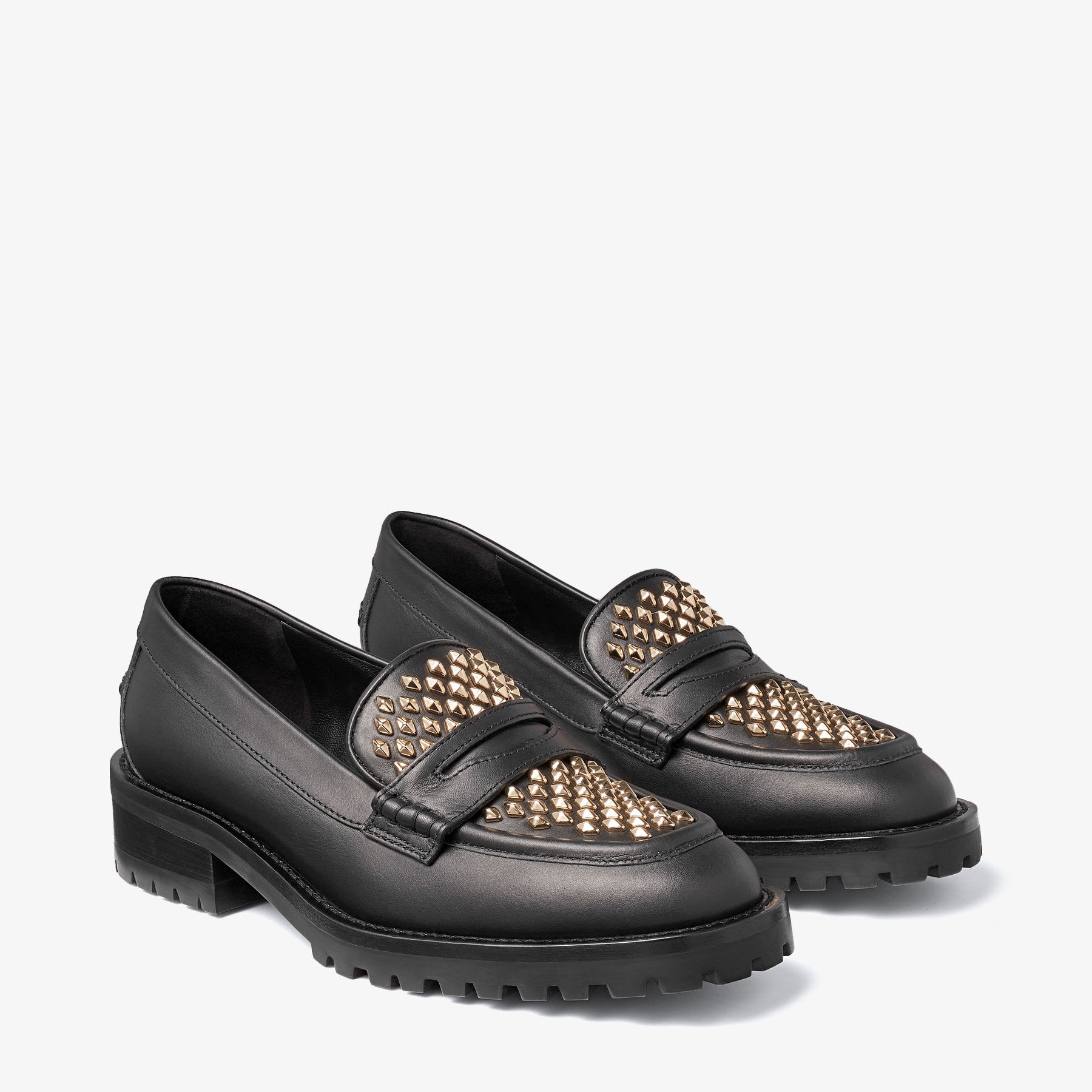 Deanna 30
Black Leather Loafers with Studs - 2