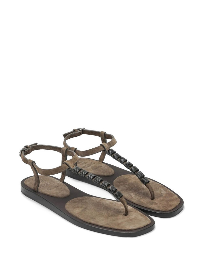 Brunello Cucinelli beaded-strap sandal outlook