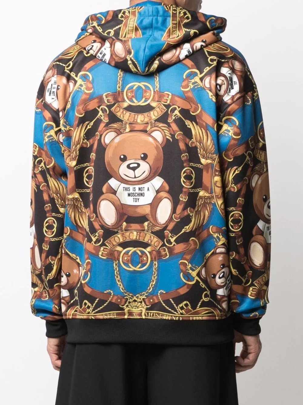 teddy-print long-sleeved hoodie - 4