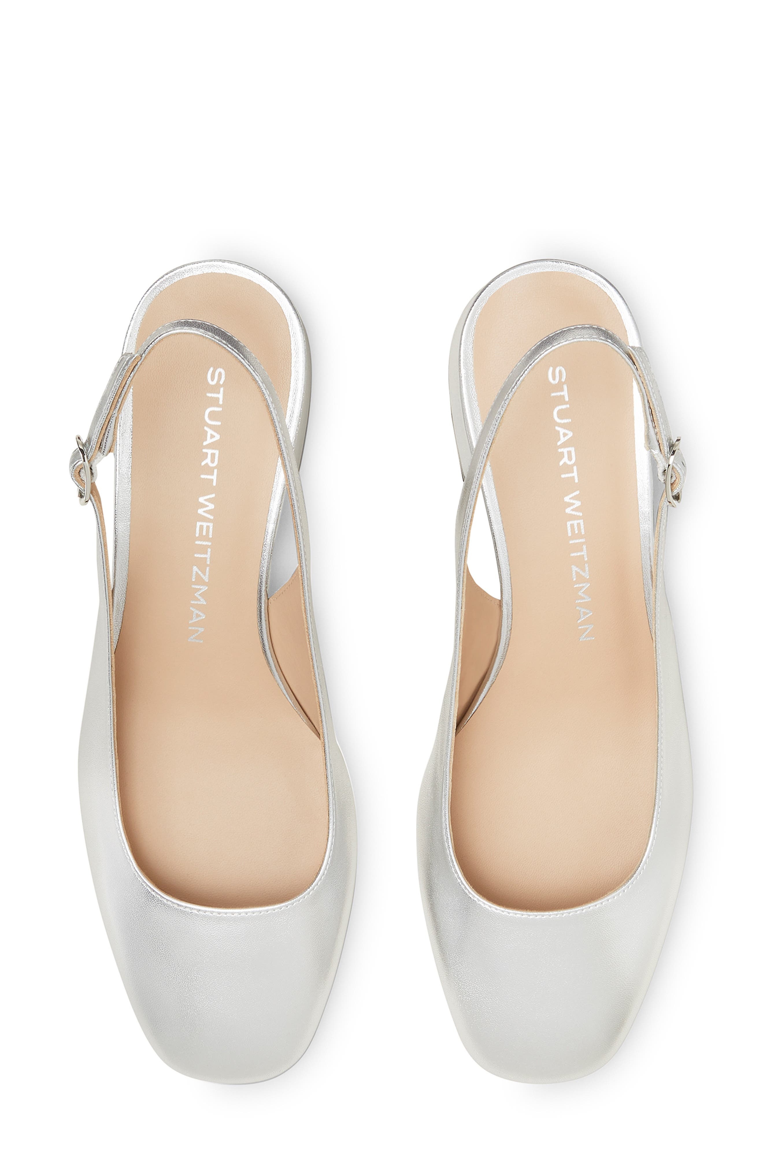 Stuart Weitzman Maeve Slingback Pump in Silver at Nordstrom - 4