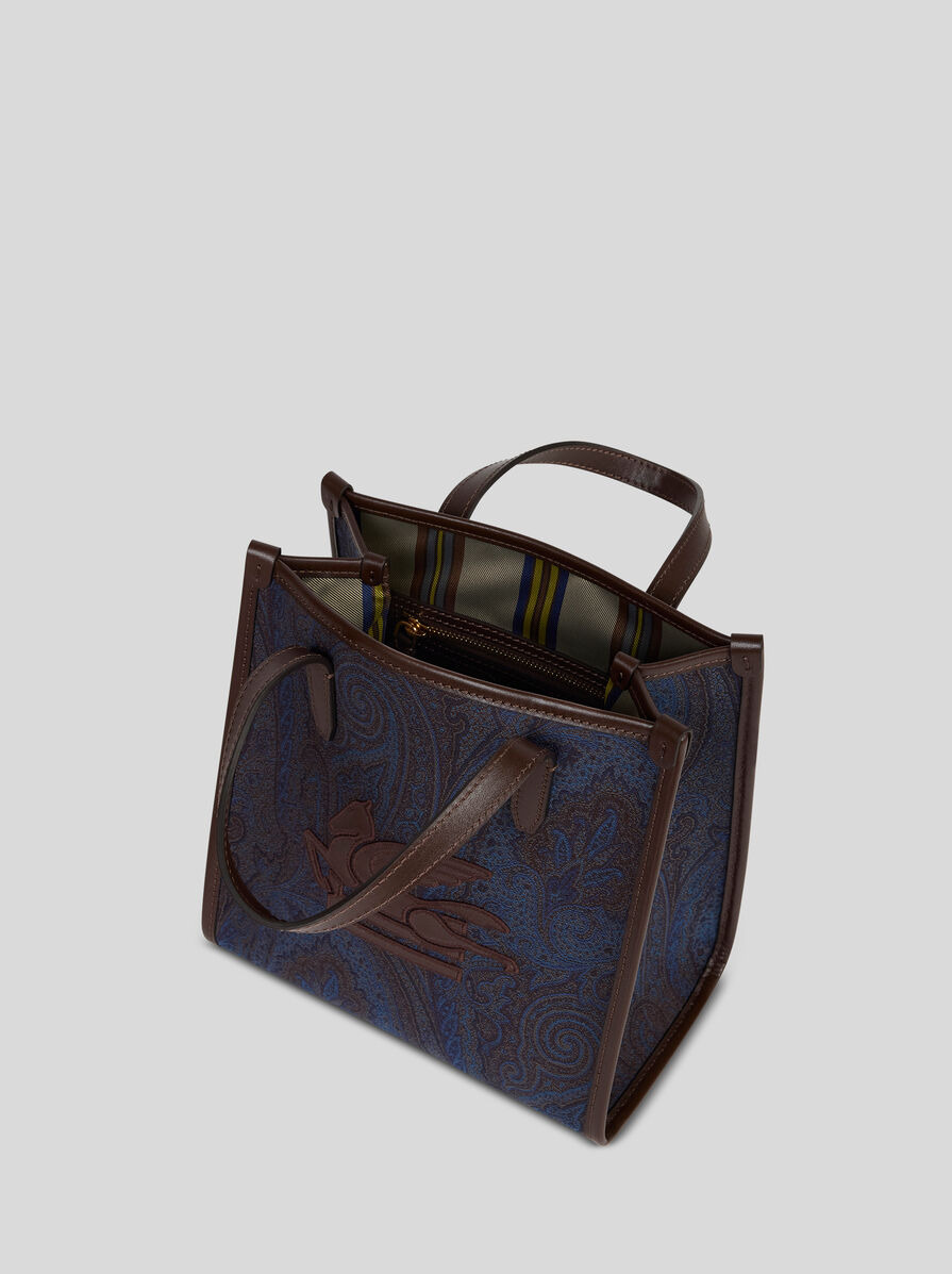 SMALL LOVE TROTTER BAG WITH BLUE PAISLEY MOTIF - 3