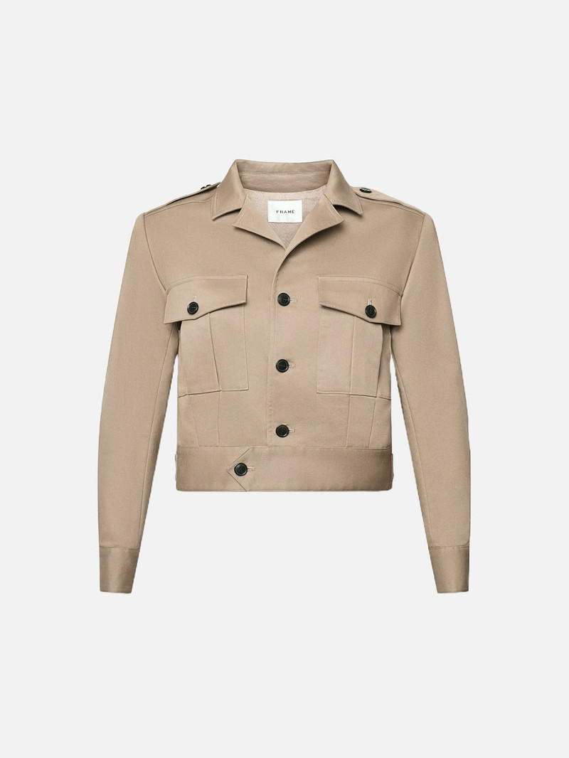 Cropped Jacket in Khaki Tan 1