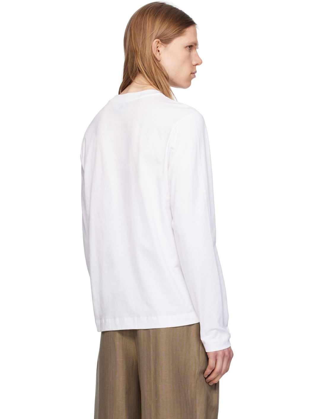 White Cotton Ami de Coeur Long Sleeves T-shirt - 3