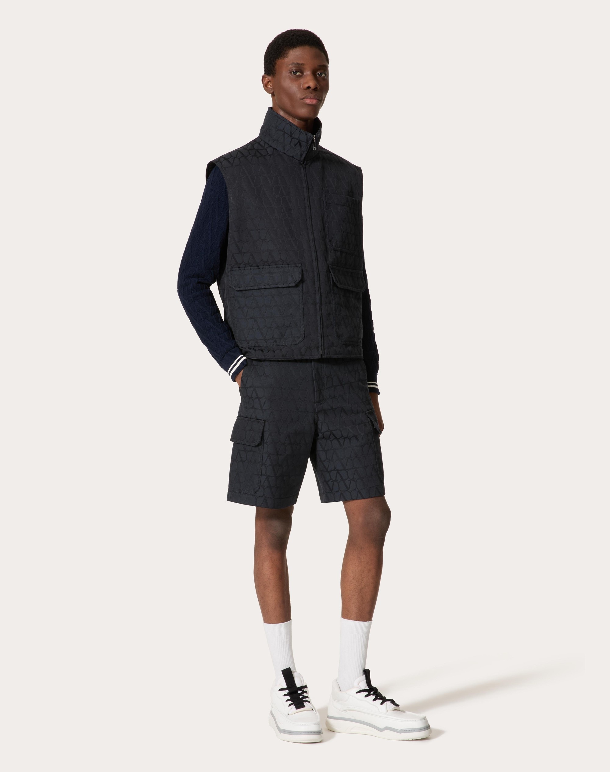 TOILE ICONOGRAPHE PATTERN COTTON CANVAS WAISTCOAT - 2
