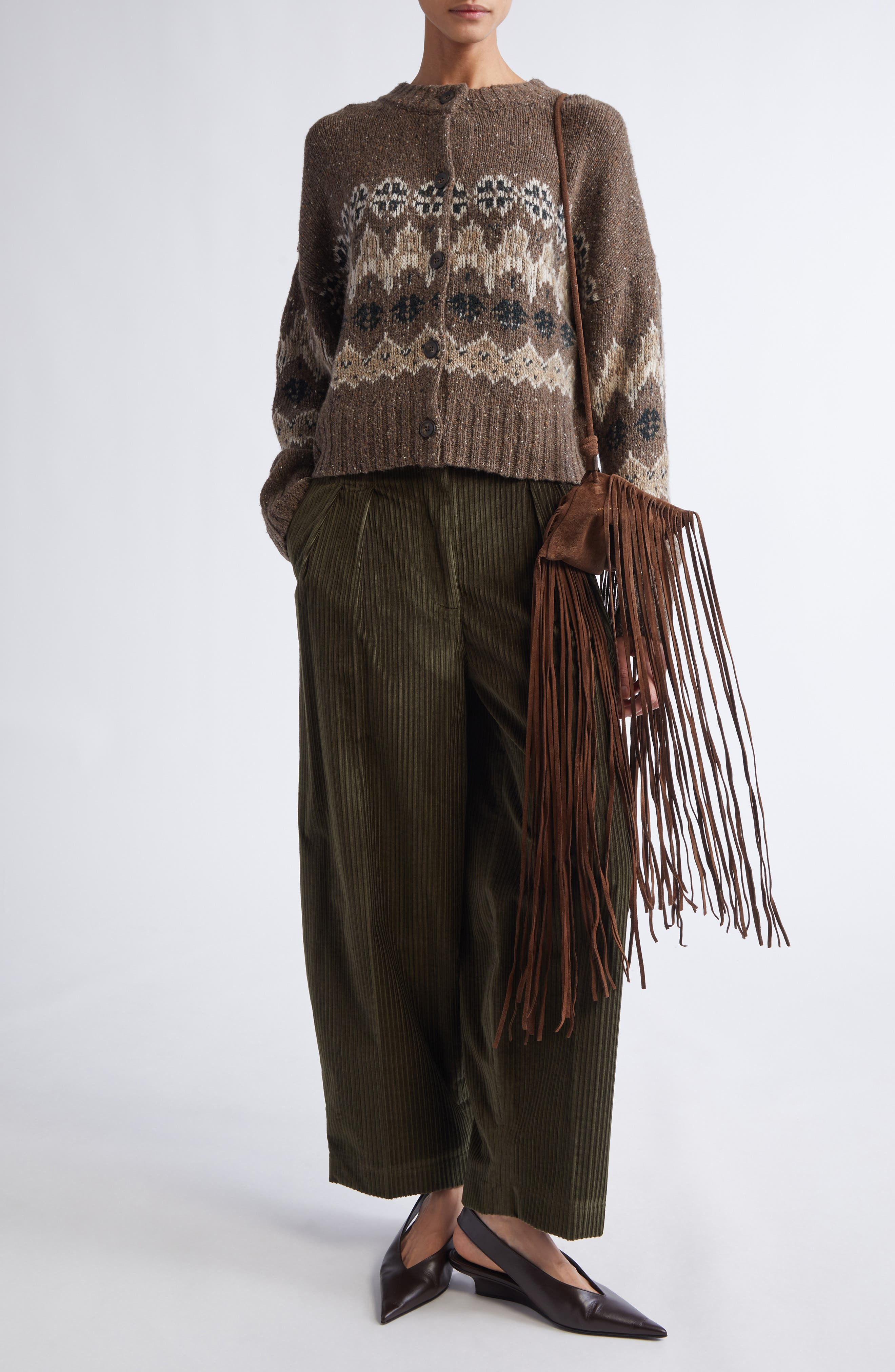 Altuzarra Dash Pleated Barrel Leg Crop Pants in Dark Forest at Nordstrom - 2