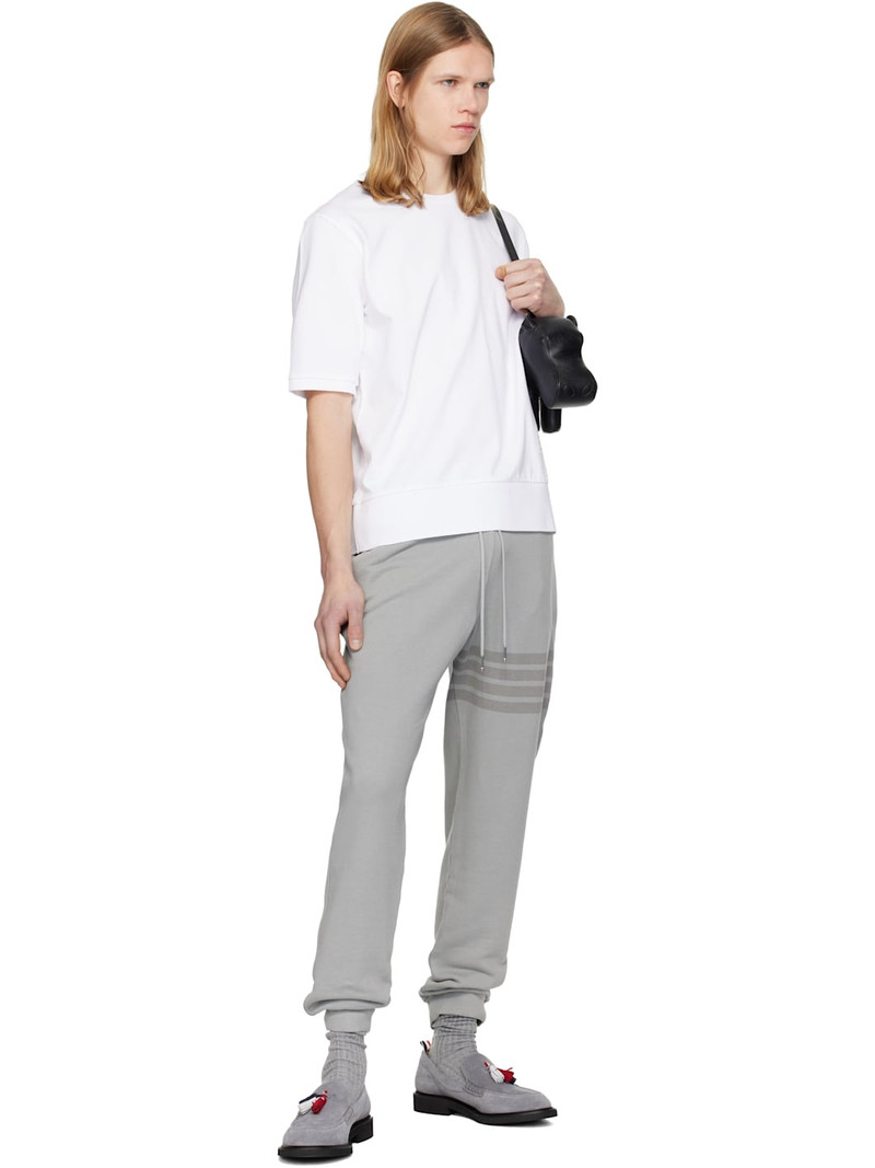 Thom Browne Gray Overdyed Solid Loopback 4 Bar Sweatpants outlook