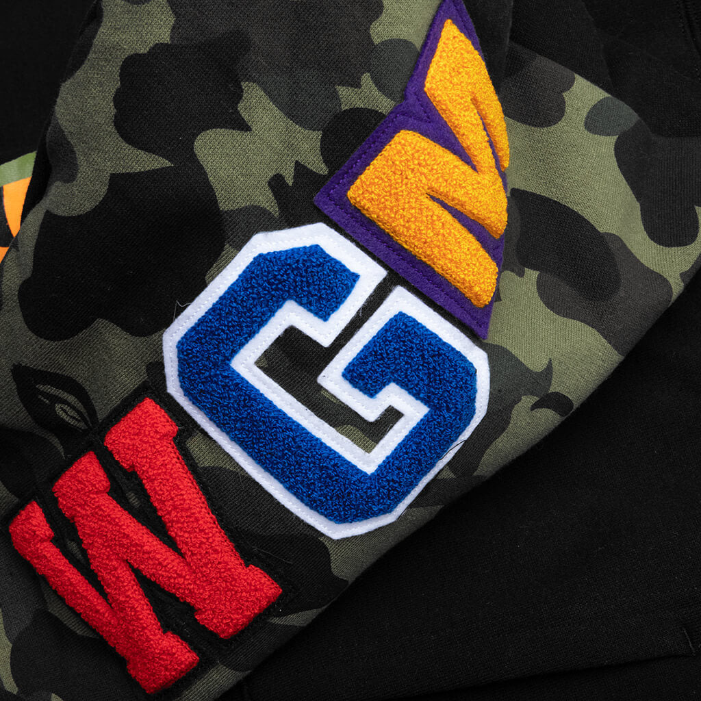 1ST CAMO SWAROVSKI SHARK FULL ZIP HOODIE - BLACK - 3