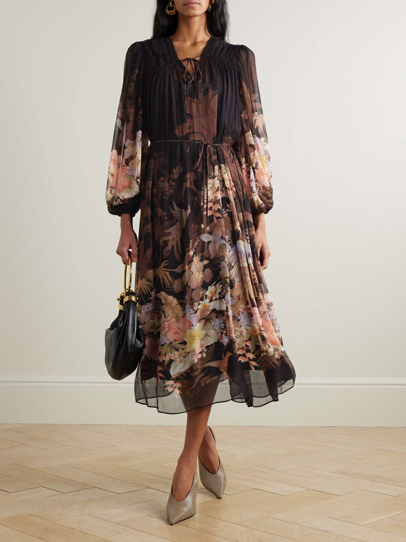 【Zimmermann】ILLUMINATE DRAWN SHEATH DRESS シフォン ミディ Zimmermann Dresses | Australian Designer Collection | Coveti