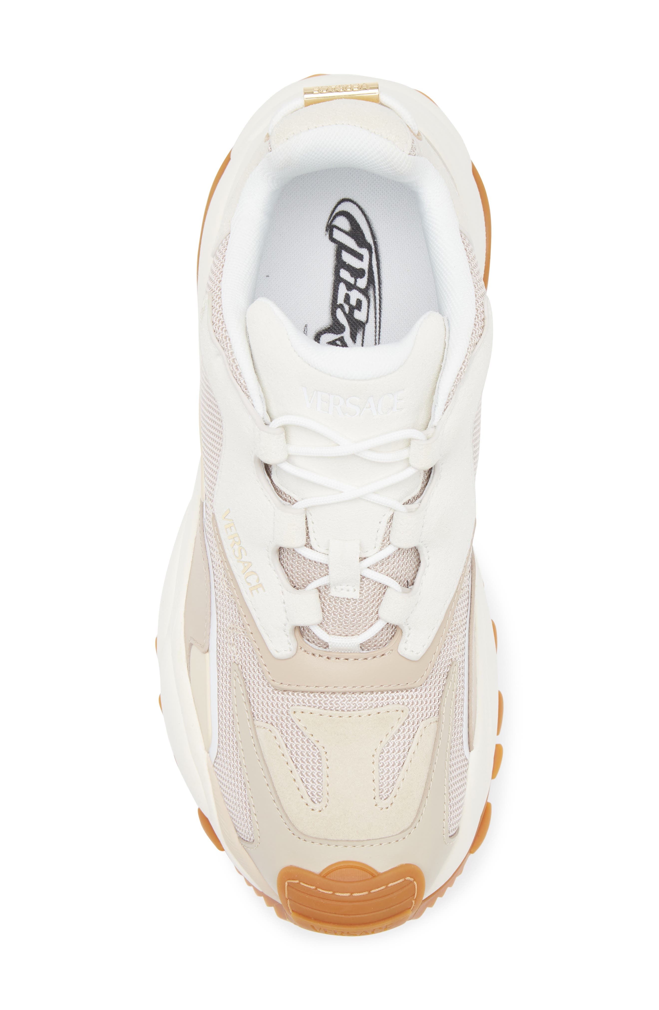 Versace Low Top Sneaker in Mastic Chiffon-Versace Gold at Nordstrom - 5