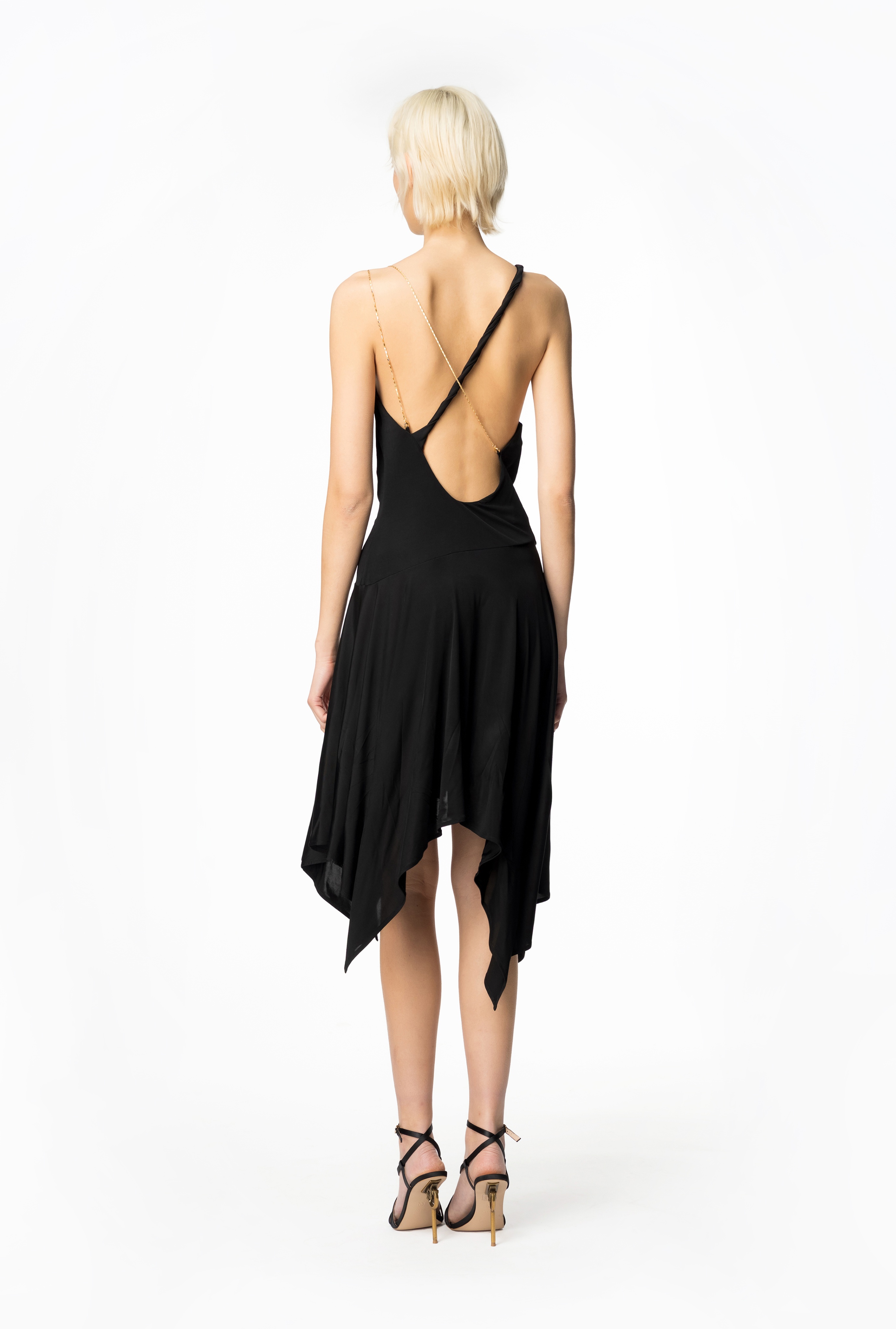 DRAPED DRESS WITH CHAIN - 5