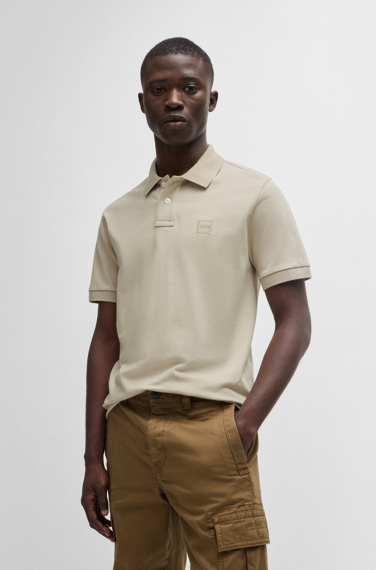 EXTRA-SLIM-FIT STRETCH-COTTON SHIRT WITH LOGO TAPE - 2