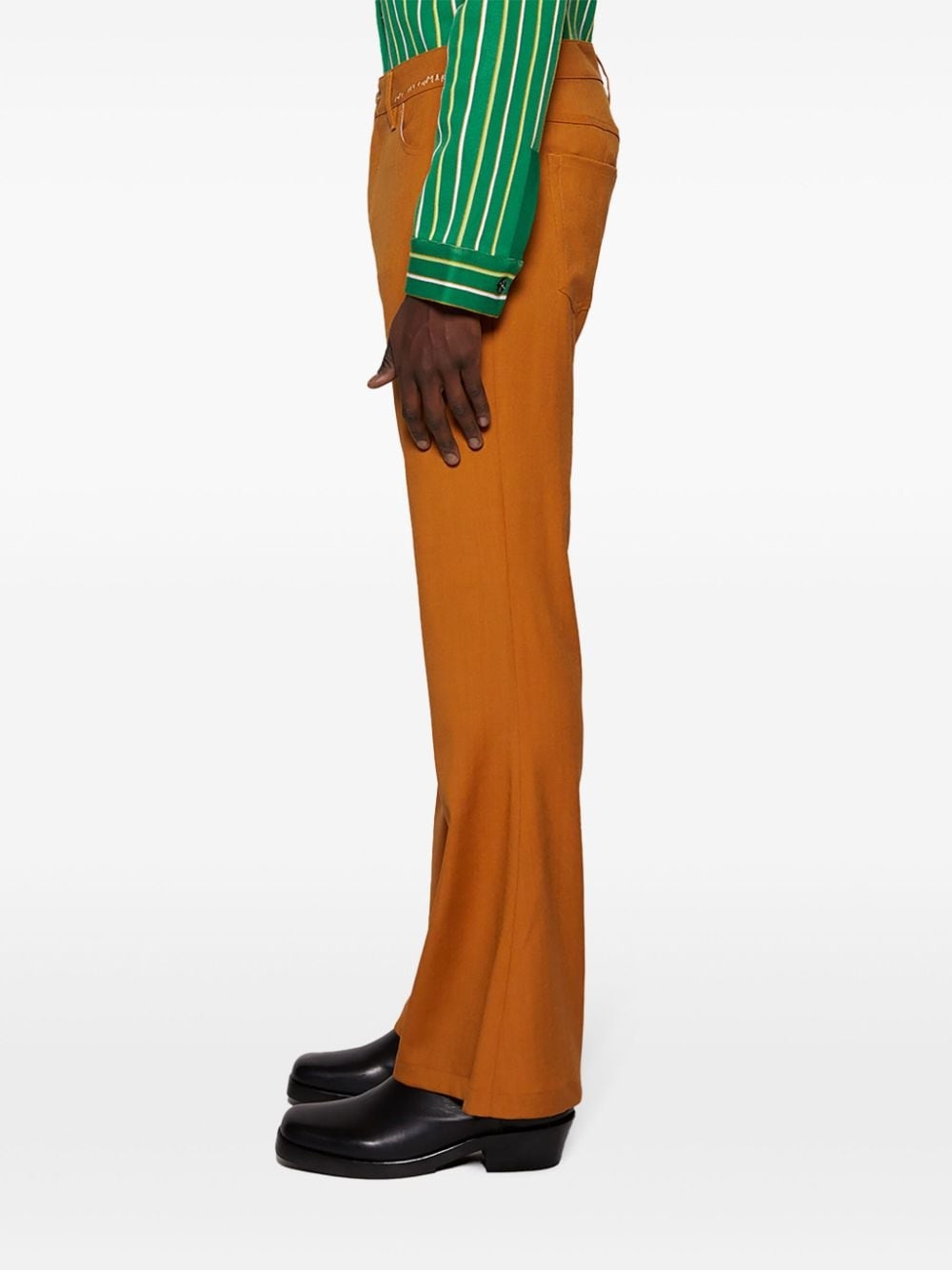 mid-rise flared trousers - 4
