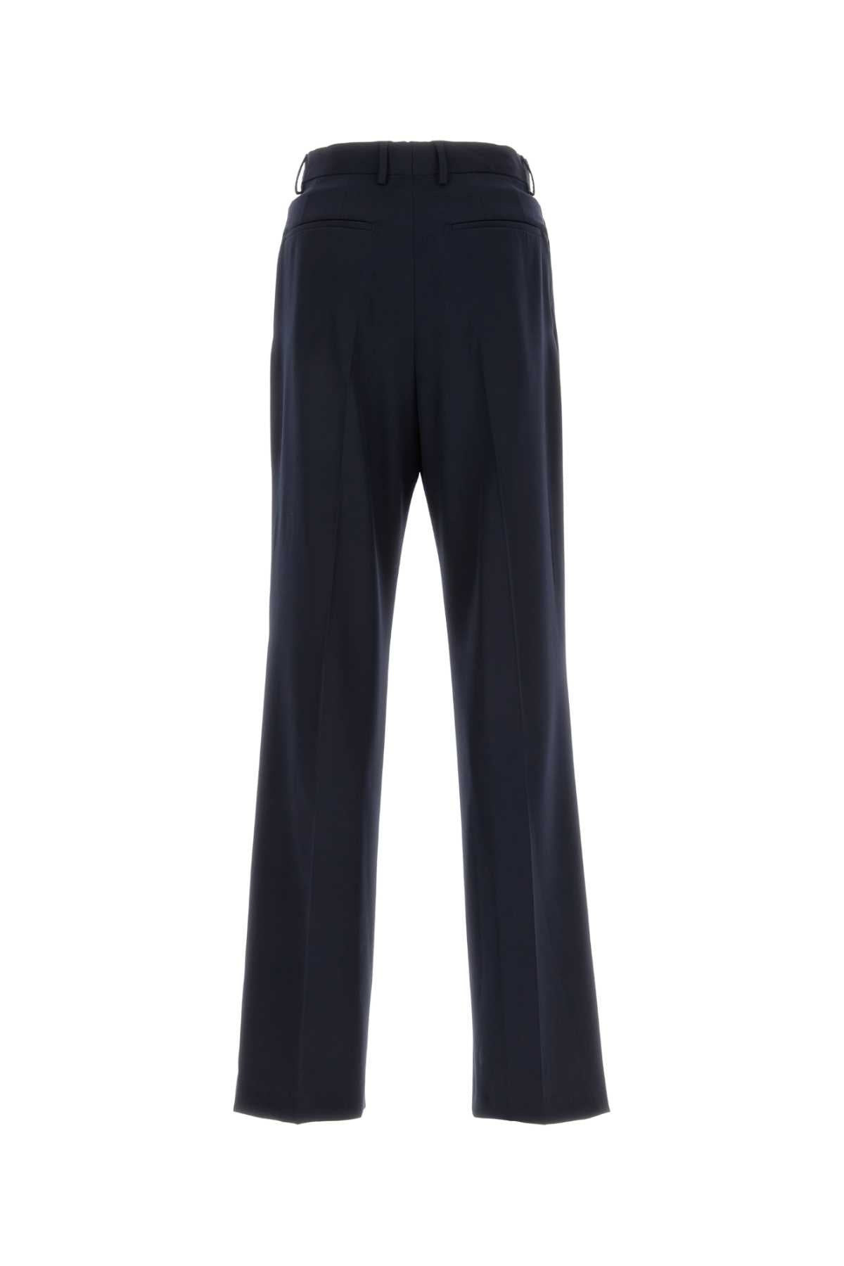 Dries Van Noten Men Navy Blue Wool Panrom Pant - 2