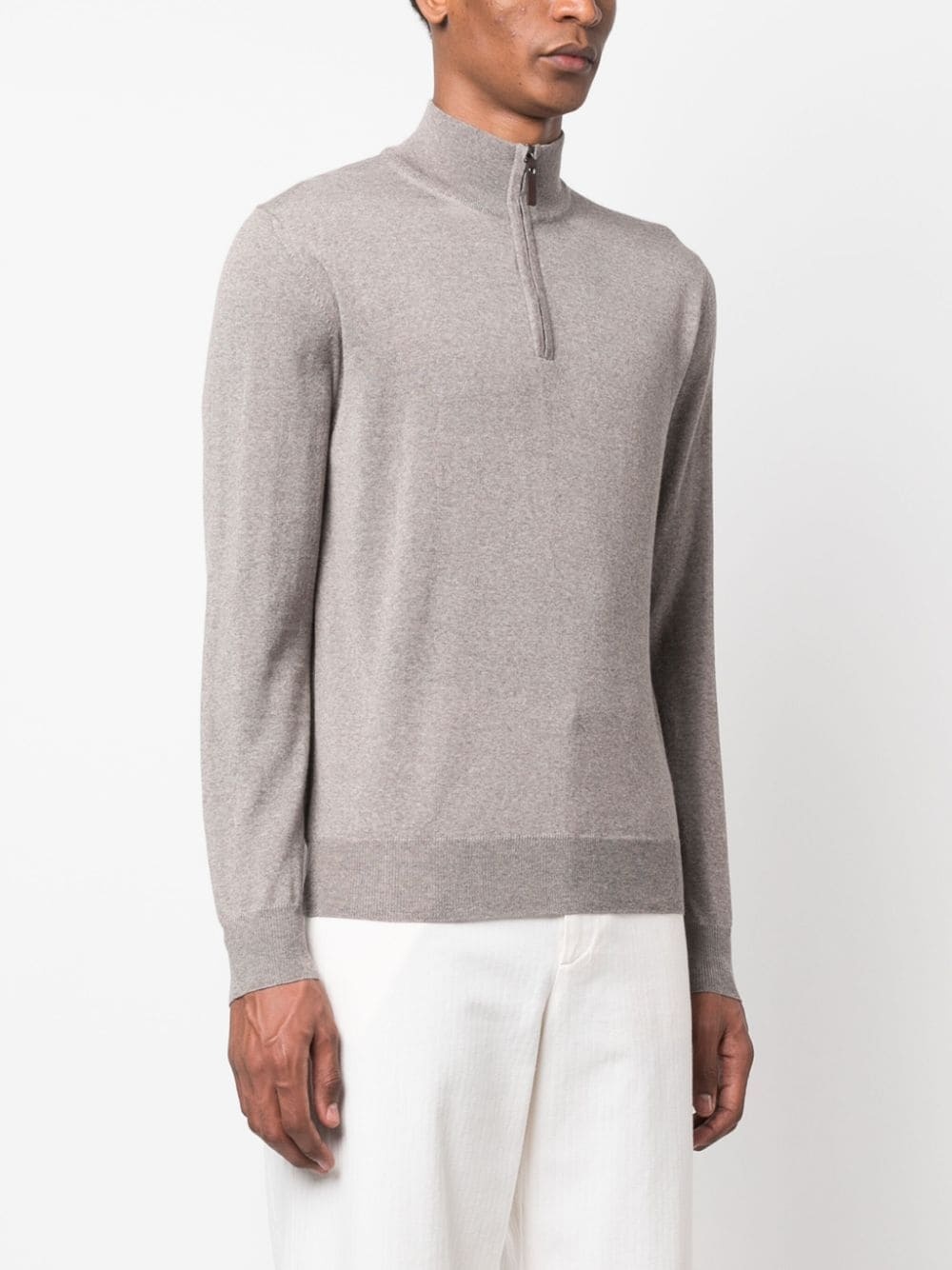 zip-detail merino jumper - 3