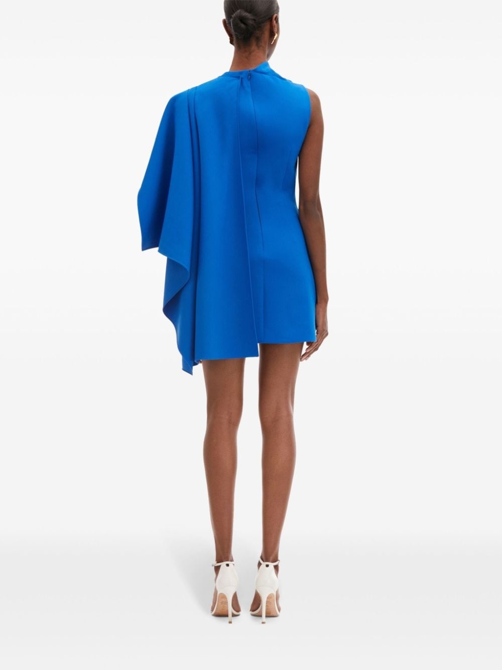 one-shoulder cape dress - 4