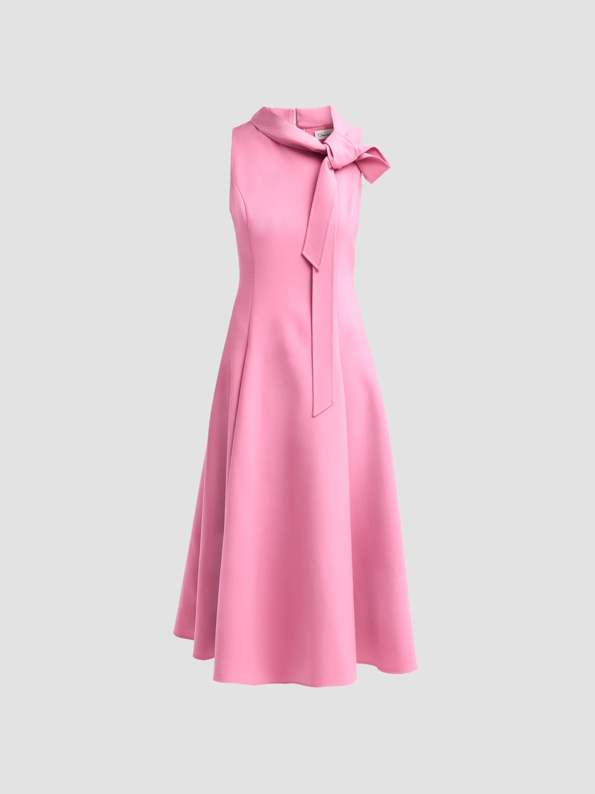 Women's Bow Stretch-Wool Sleeveless Day Dress - Rosebud - 1
