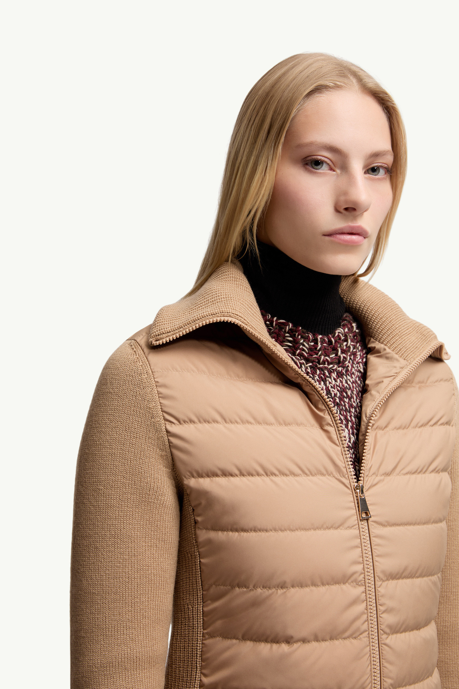 Padded Wool Zip-Up Cardigan - 6