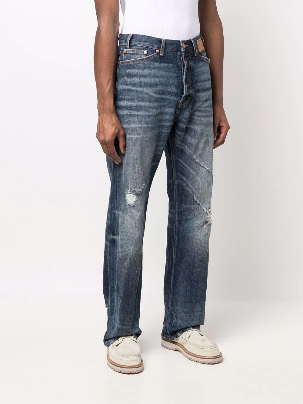 distressed-effect denim jeans - 5