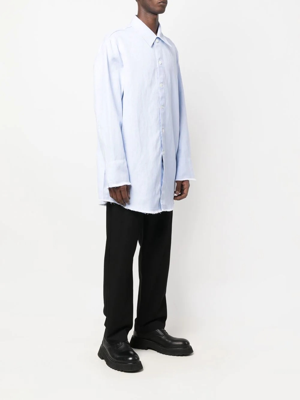 longline raw-cut shirt - 3